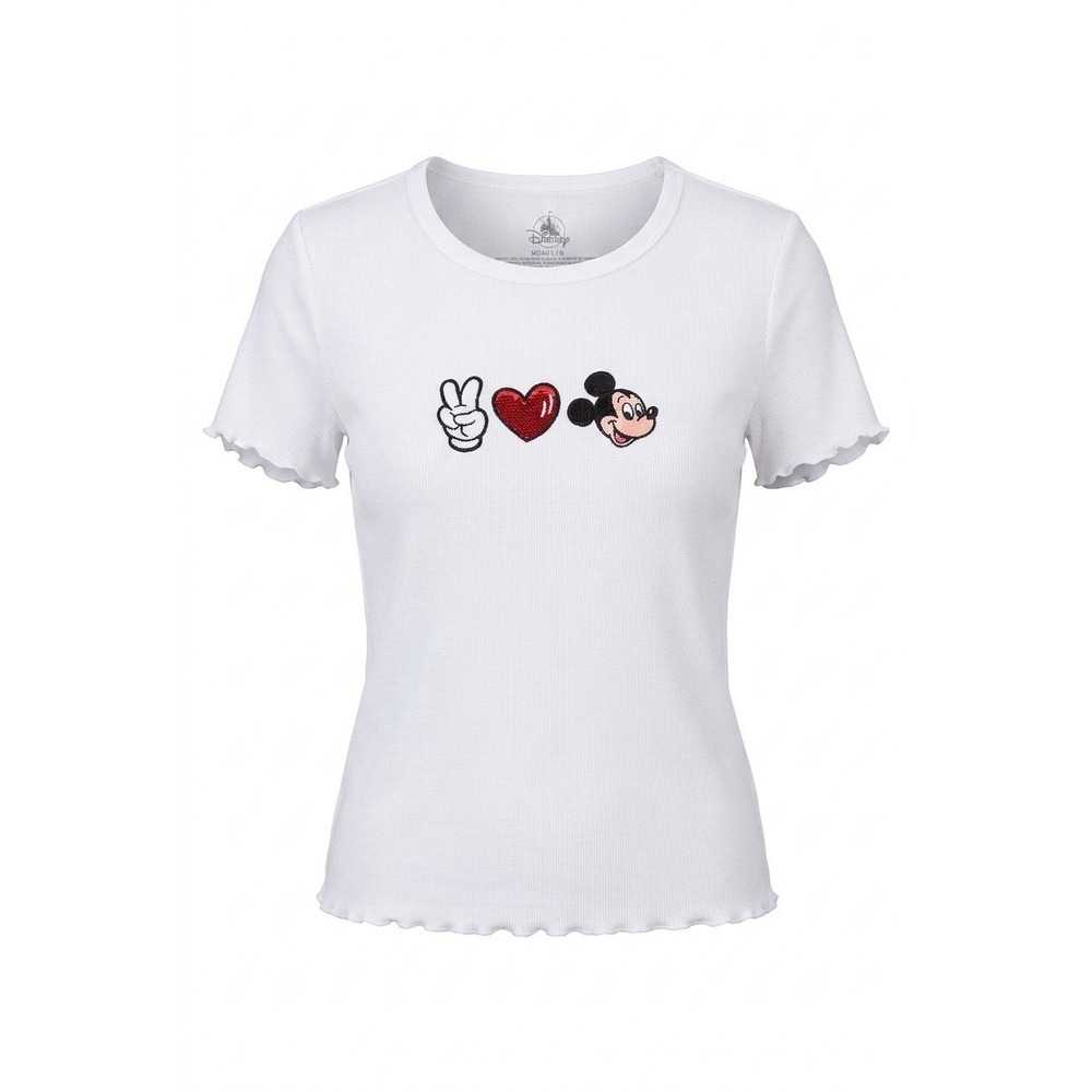 DISNEY PARKS/PEACE & LOVE MICKEY MOUSE/WOMANS SHIRT/SIZE L/NWT/MSDPPLM091226